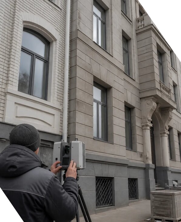 Лазерное сканирование фасадов зданий для обследования в Казани